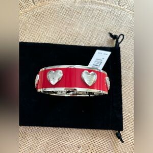 NWT Coach 3/4 “ red heart metal bracelet